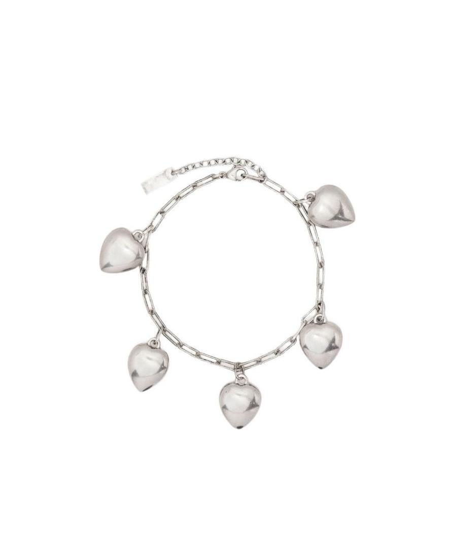 Saint Laurent Coeur Chain Bracelet In White