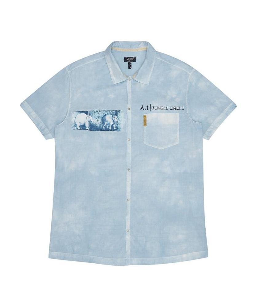 Armani Jeans Logo Detail Shirt In Blue