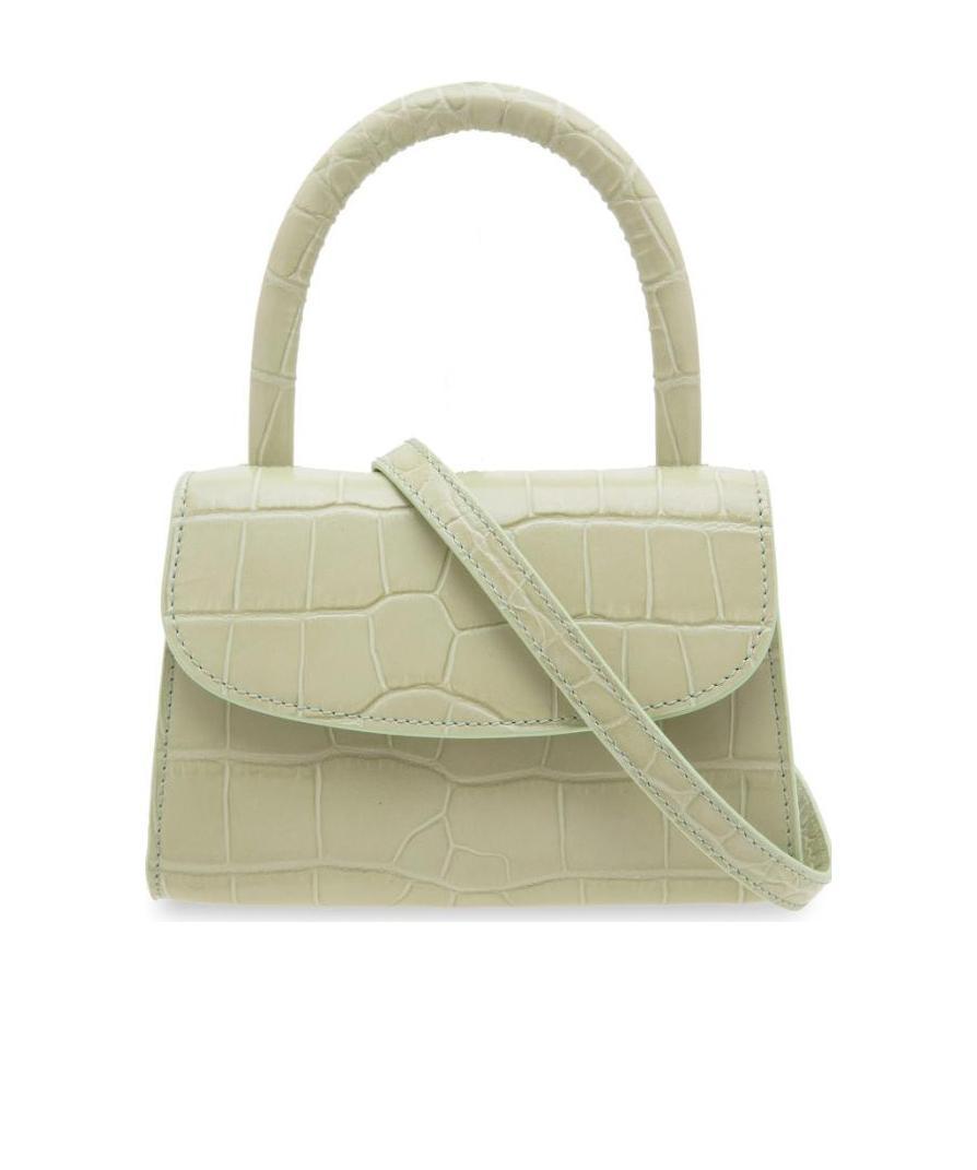 By Far Crocodile-embossed Leather Mini Bag In Nude