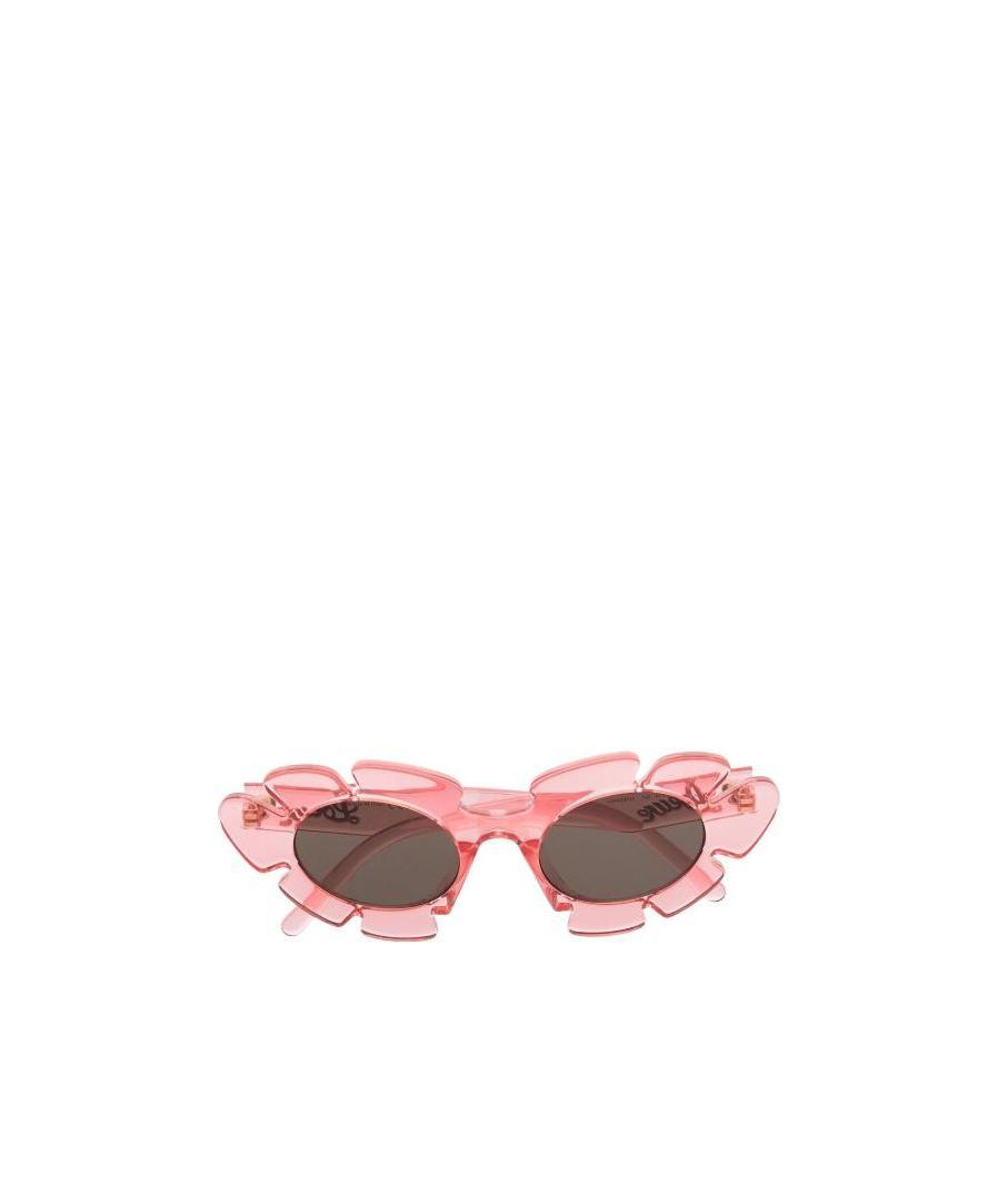 Loewe Floral-frame Round Sunglasses In Brown