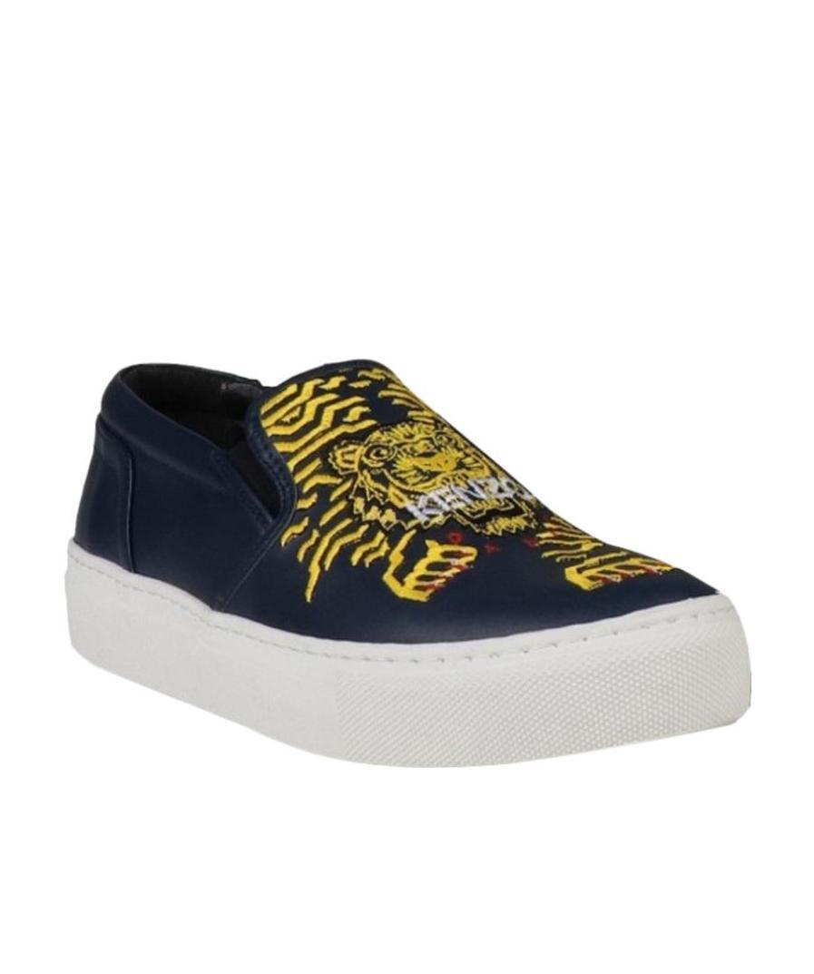 Kenzo Tiger Head Embroidered Leisure Sports Shoes In Black