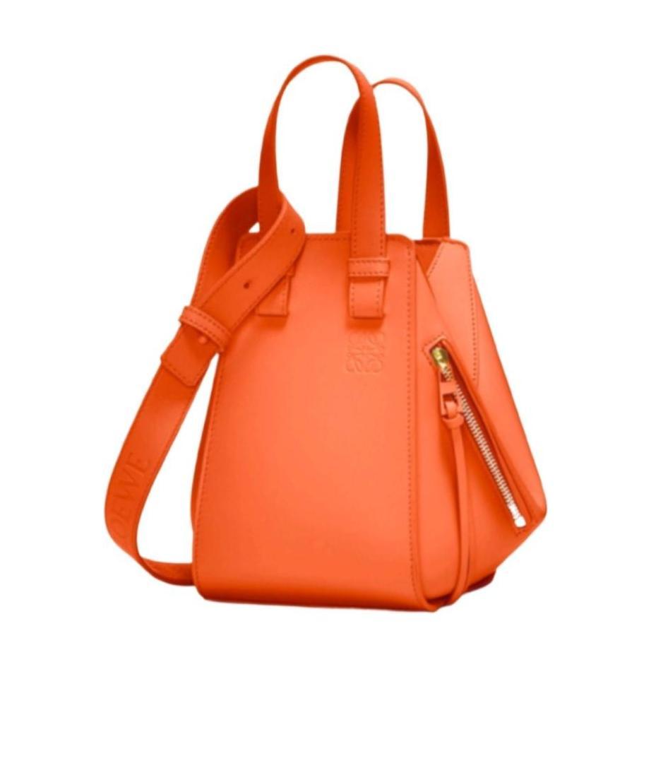 Loewe Logo Zipper Shoulder Bag In Orange