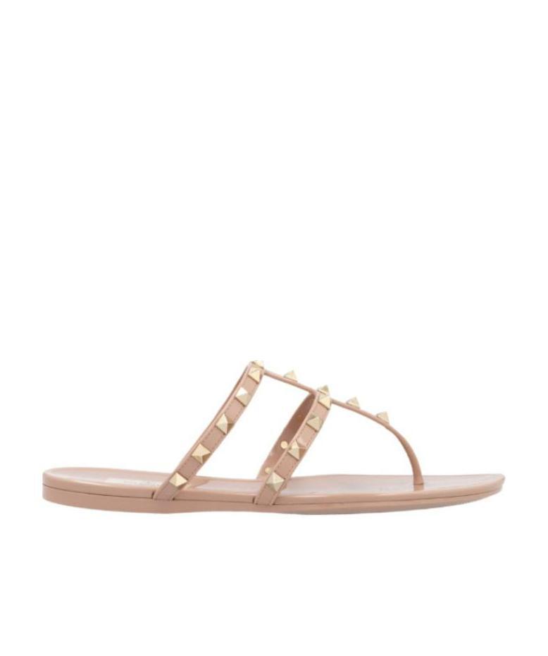 VALENTINO GARAVANI ROCKSTUD FLAT RUBBER SANDAL