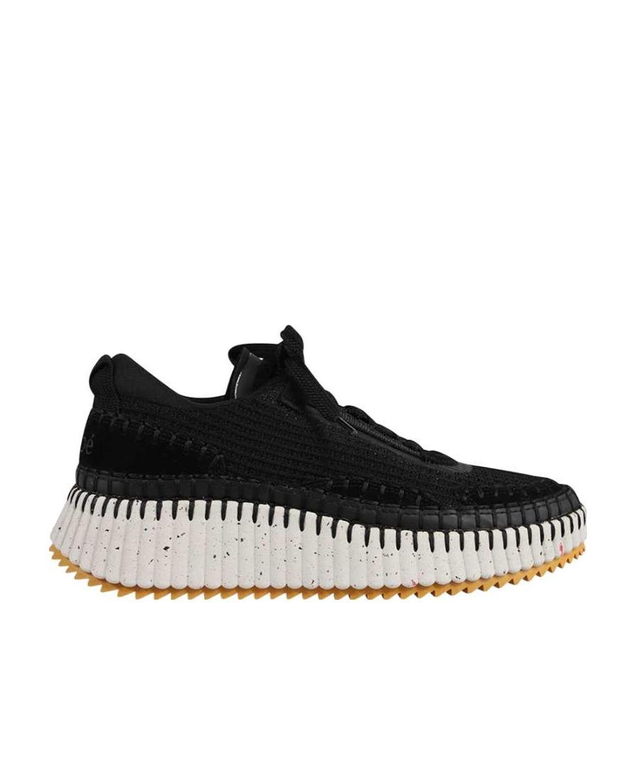 Chloé Nama Lace-up Sneakers In Black