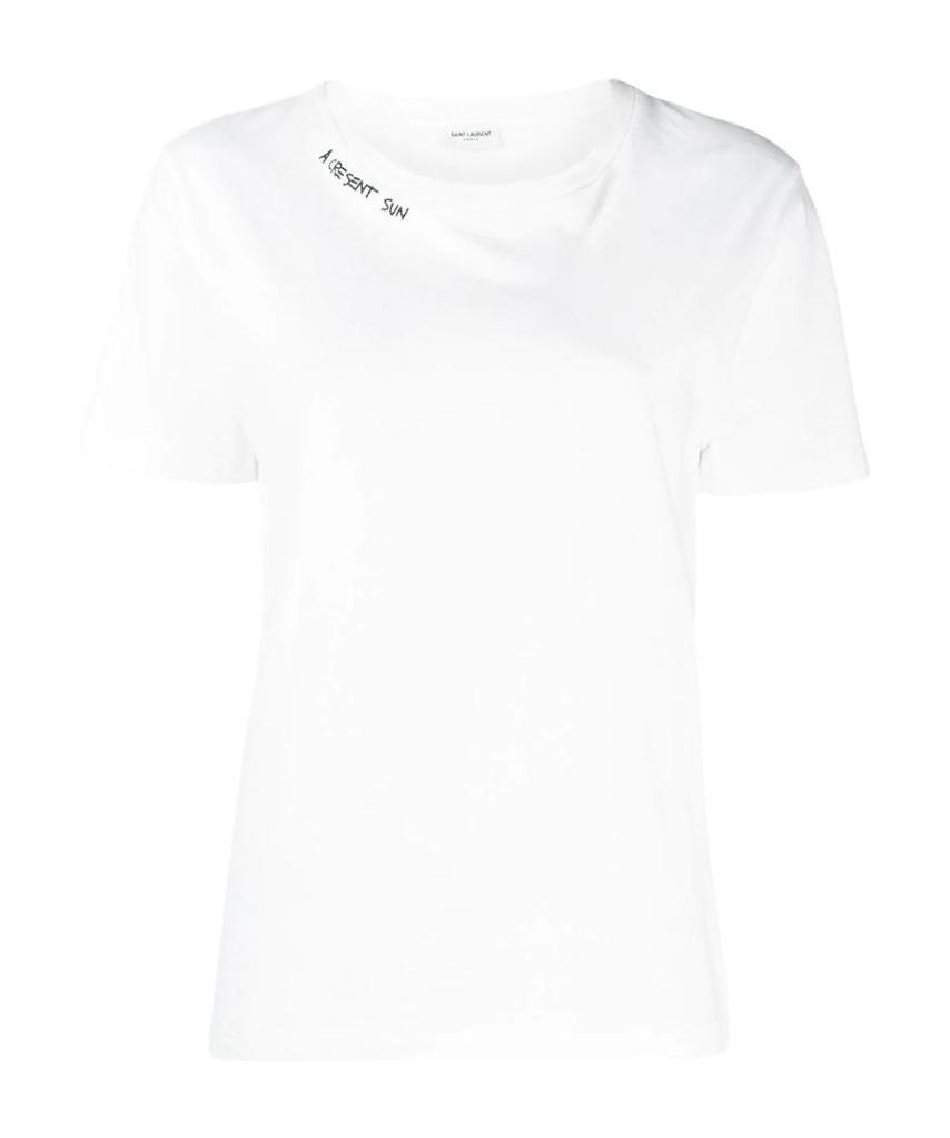 Saint Laurent Letter Logo T-shirt In White