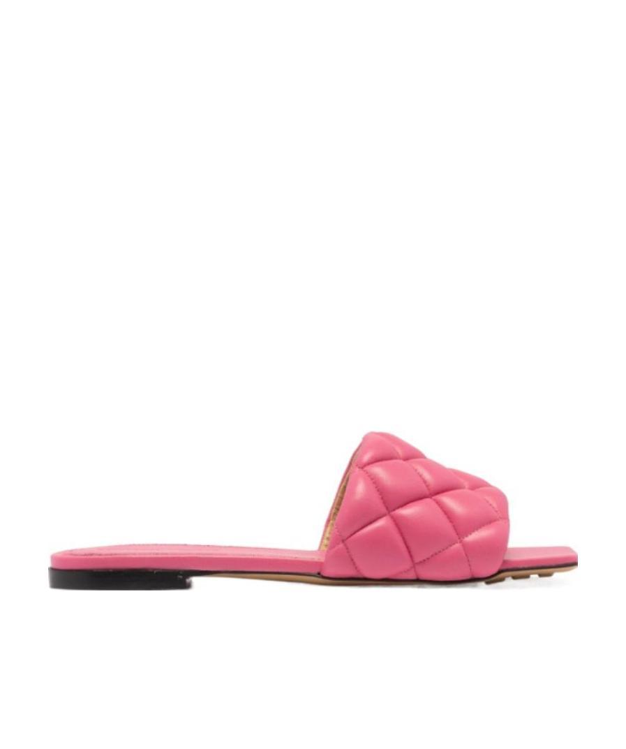 Bottega Veneta Flat Padded Sandals In Pink