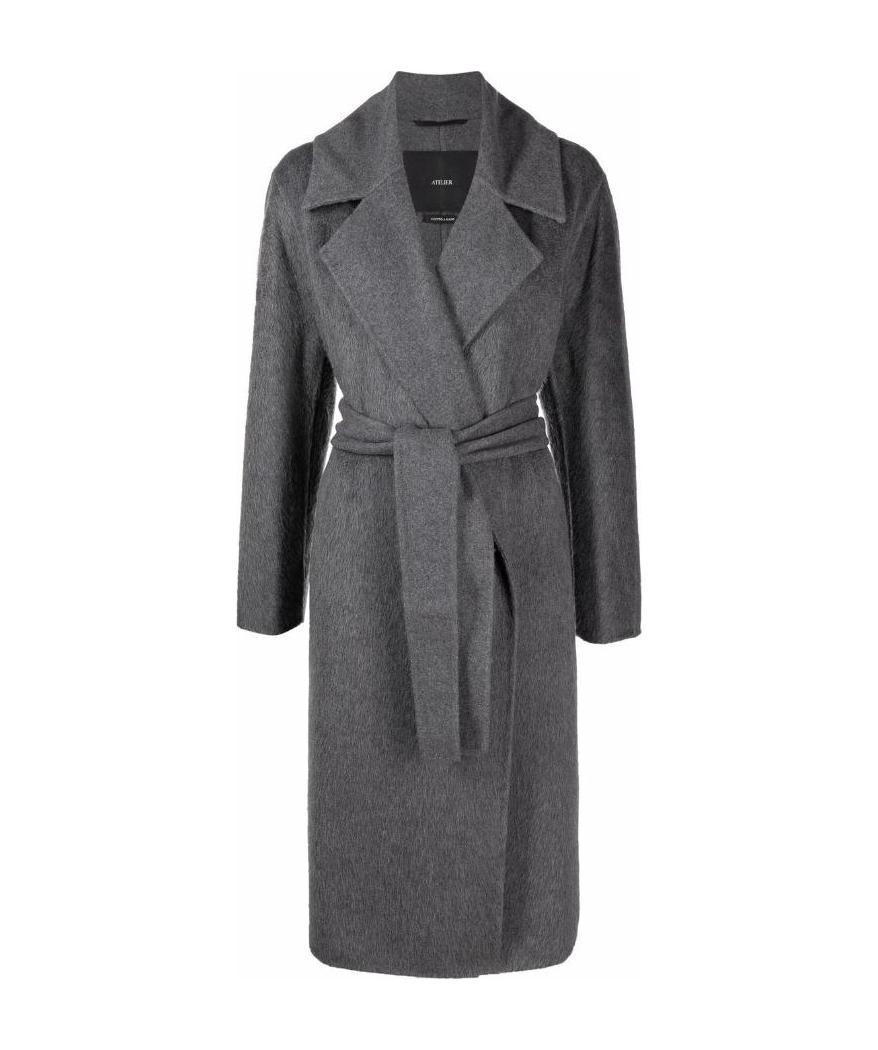 Max Mara Lapel Coat In Gray