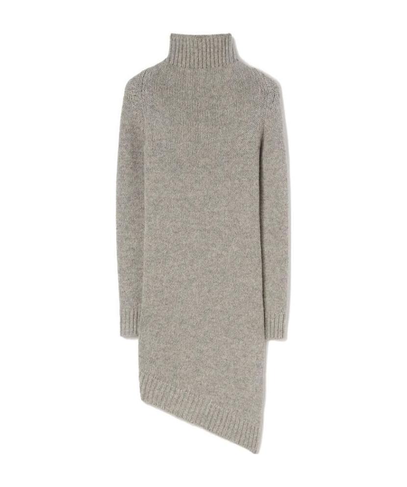 Jil Sander Asymmetric Roll-neck Jumper In Gray