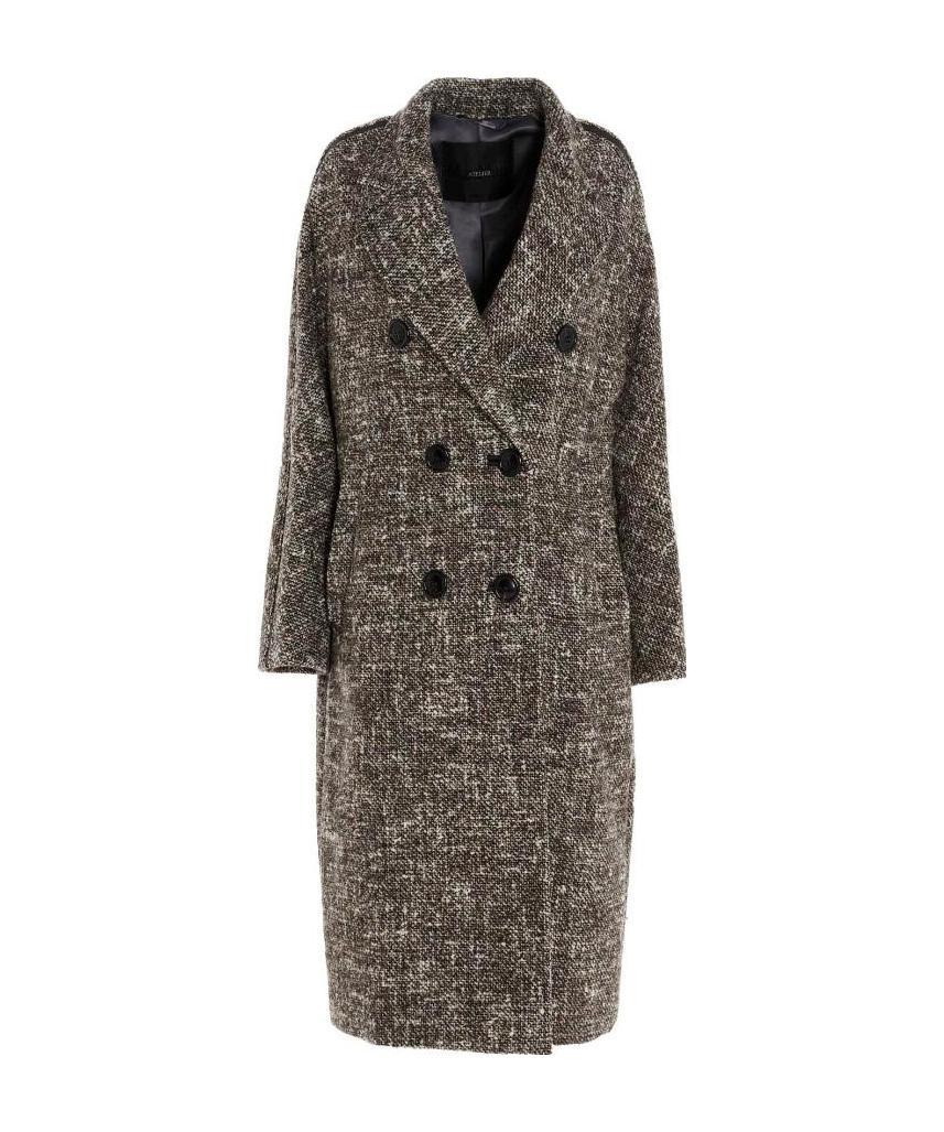 MAX MARA TEATINO DOUBLE-BREASTED WOOL LONG COAT
