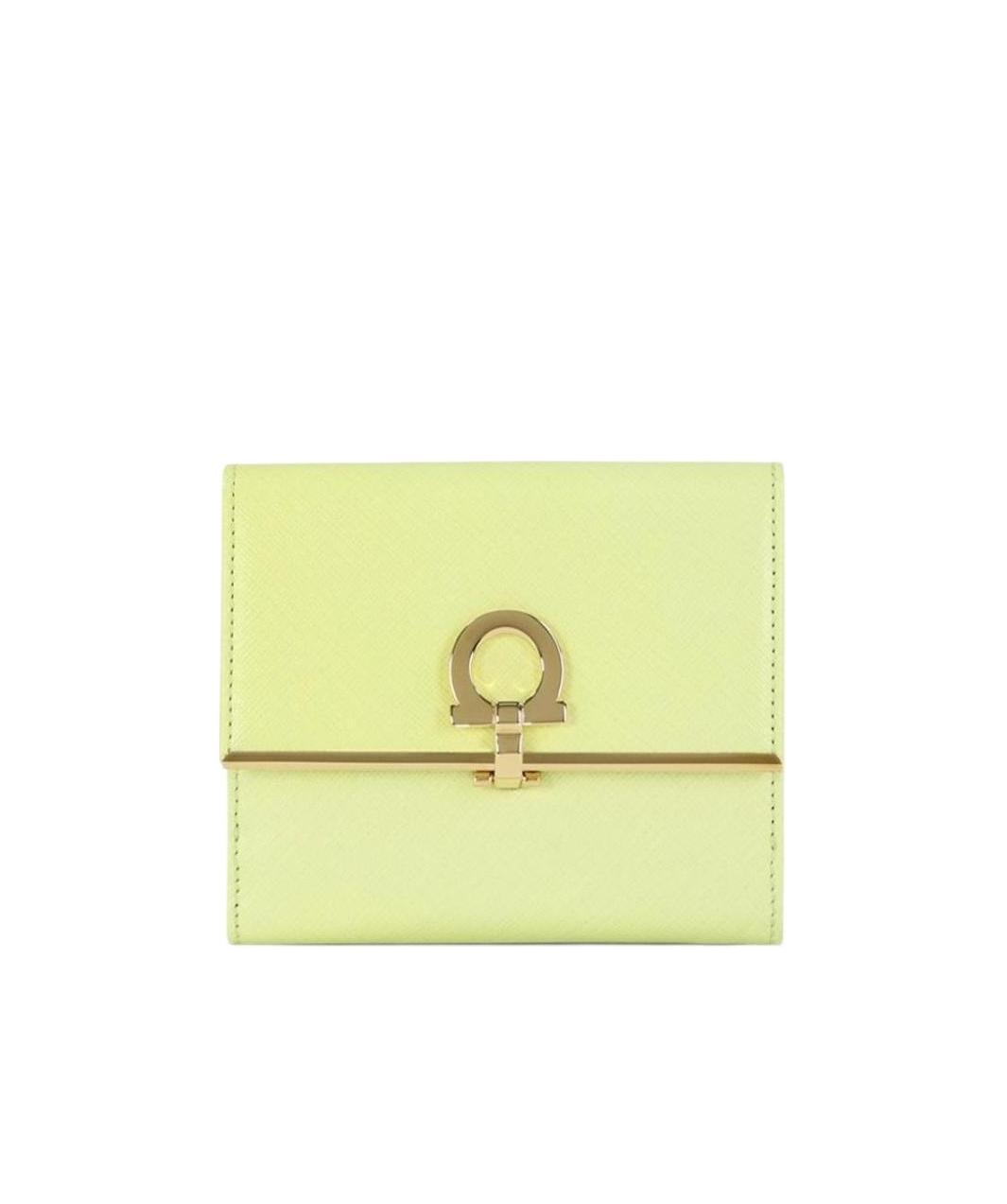 Ferragamo Logo Buckle Wallet In Yellow
