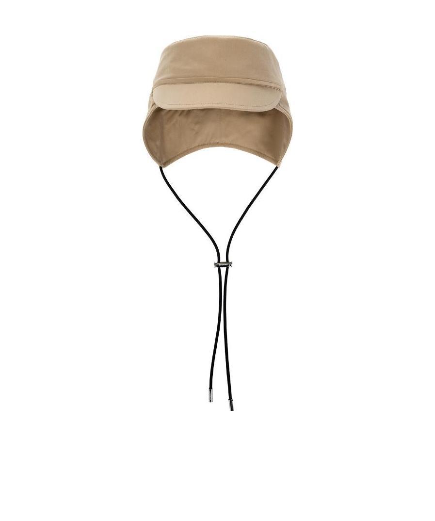 Burberry Monogram-embroidered Trapper Hat In Nude