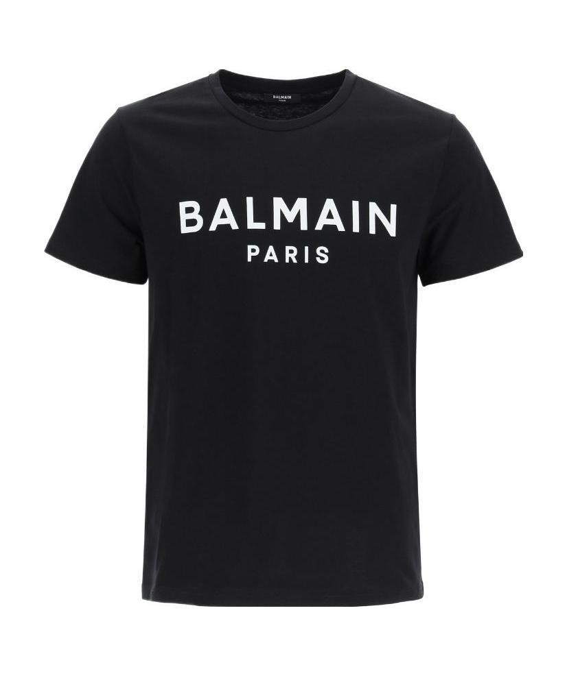 Shop Balmain Logo-print Short-sleeved T-shirt In Black