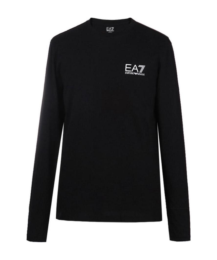 Ea7 Logo T-shirt With Round Neck In Black
