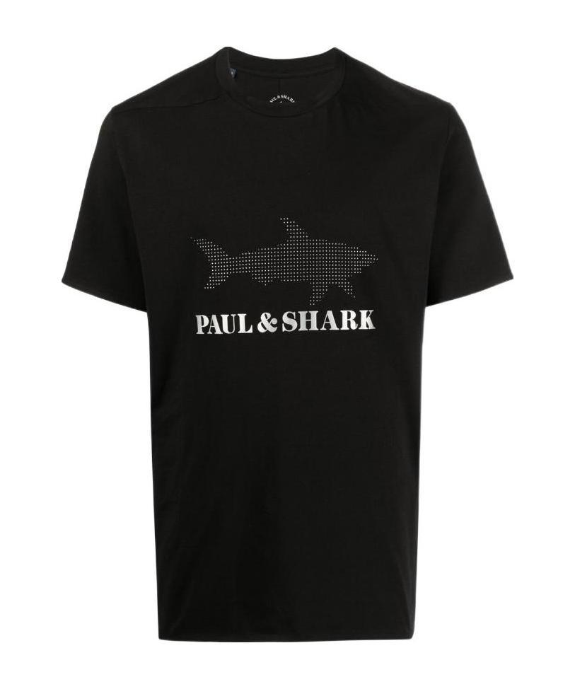 Paul & Shark Logo Printed T-shirt In Black
