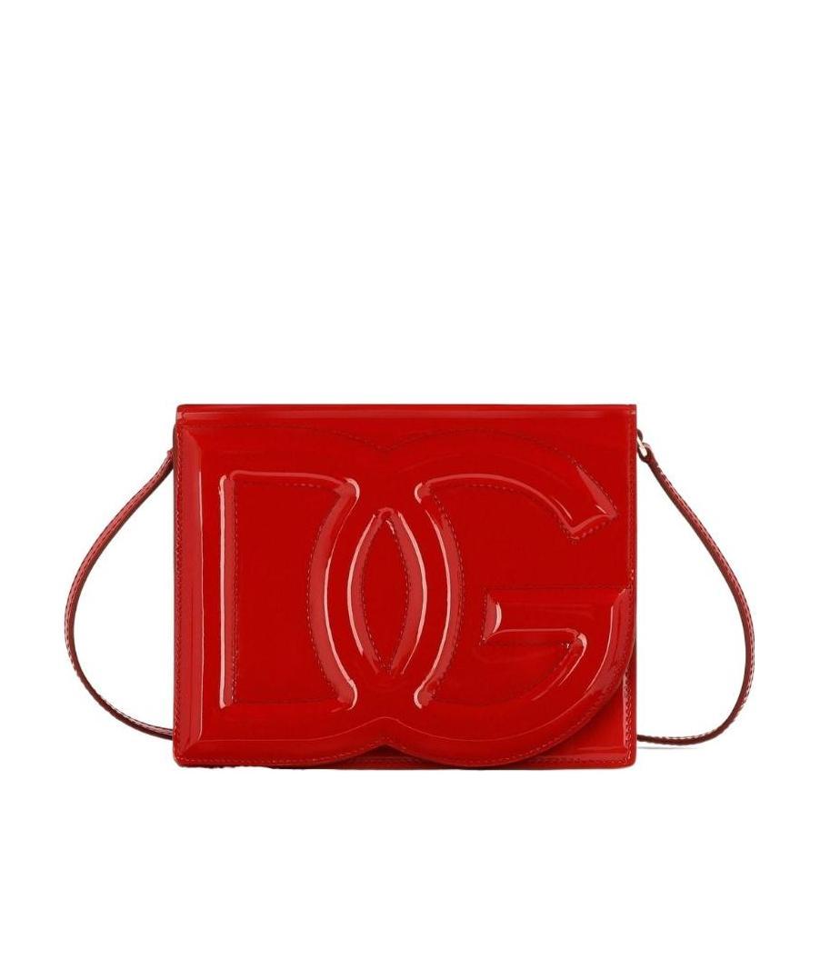 Dolce & Gabbana Dg Logo Patent Leather Crossbody Bag In Red