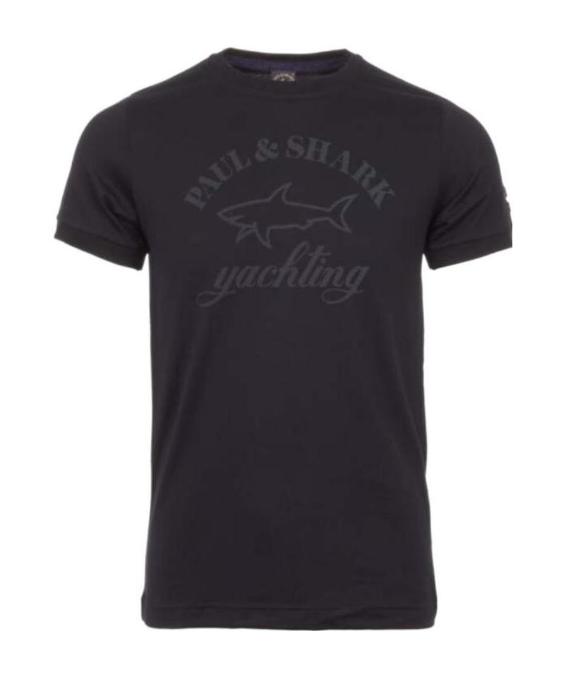 Shop Paul & Shark Round-necked T-shirt In Black