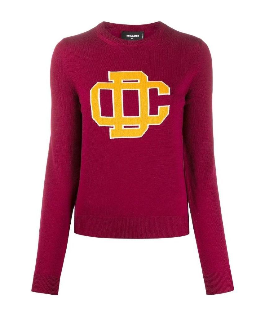 Dsquared2 Logo Knit Sweater In Red