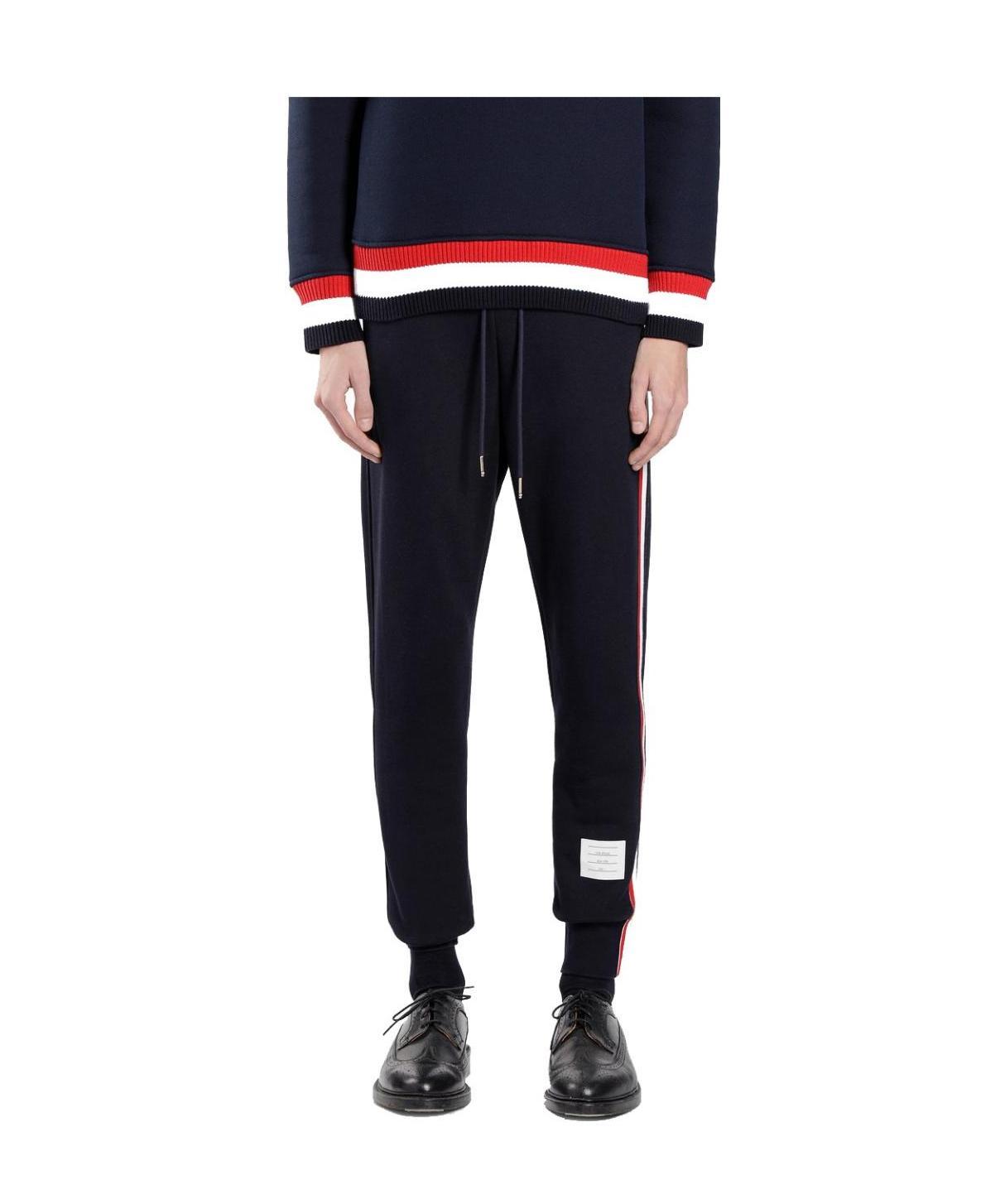 Thom Browne Tapered Grosgrain-trimmed Loopback Cotton-jersey Sweatpants In Black