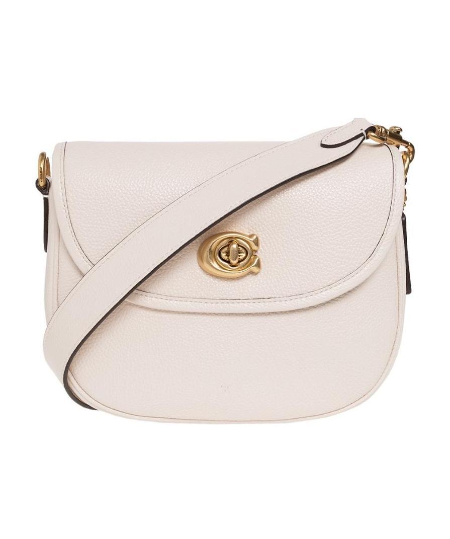 Coach Restored Willow Saddle Bag In Brass/chalk