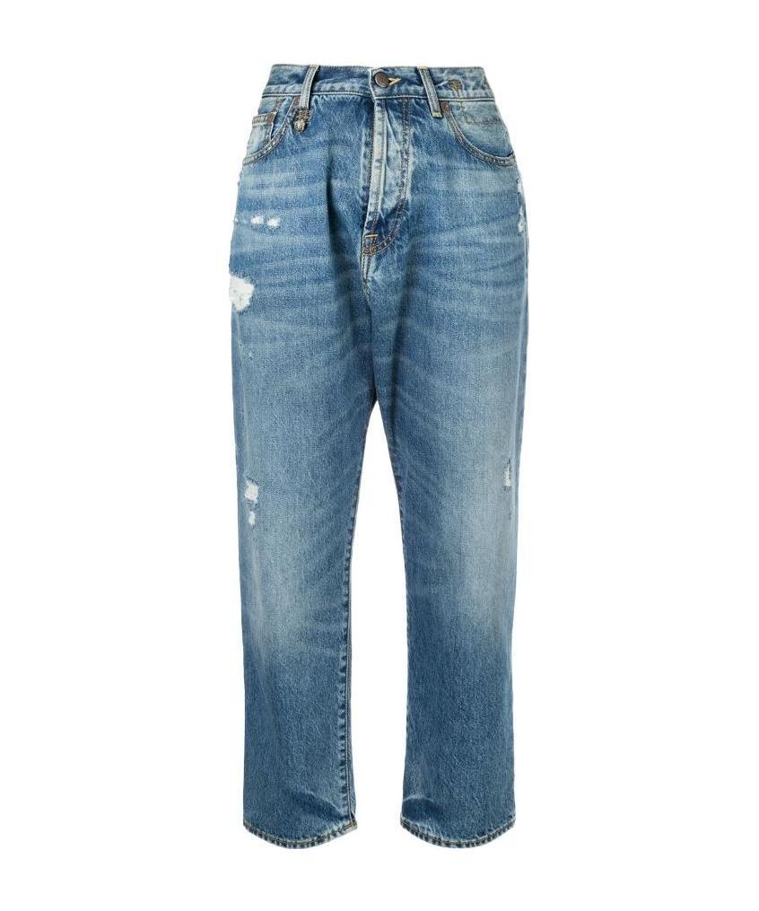 R13 Bain Distressed Boyfriend Jeans In Blue