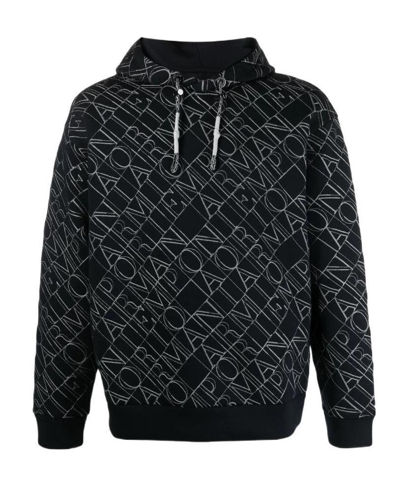 Emporio Armani Logo-print Hoodie In Black