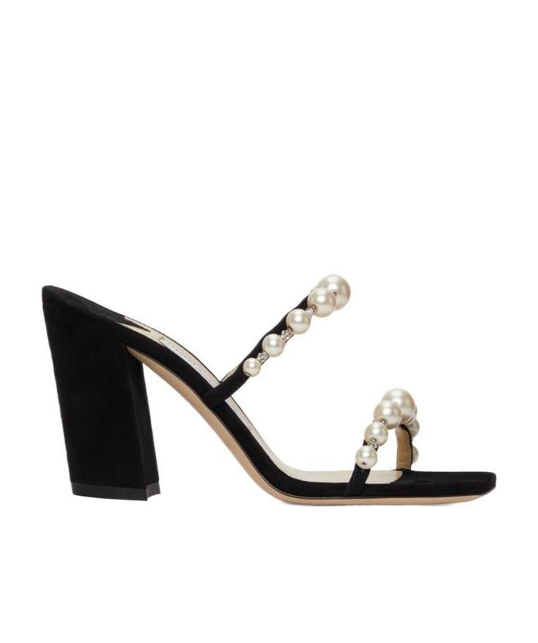 Jimmy Choo Amara 85 Womens Leather Embellished Heels In Black