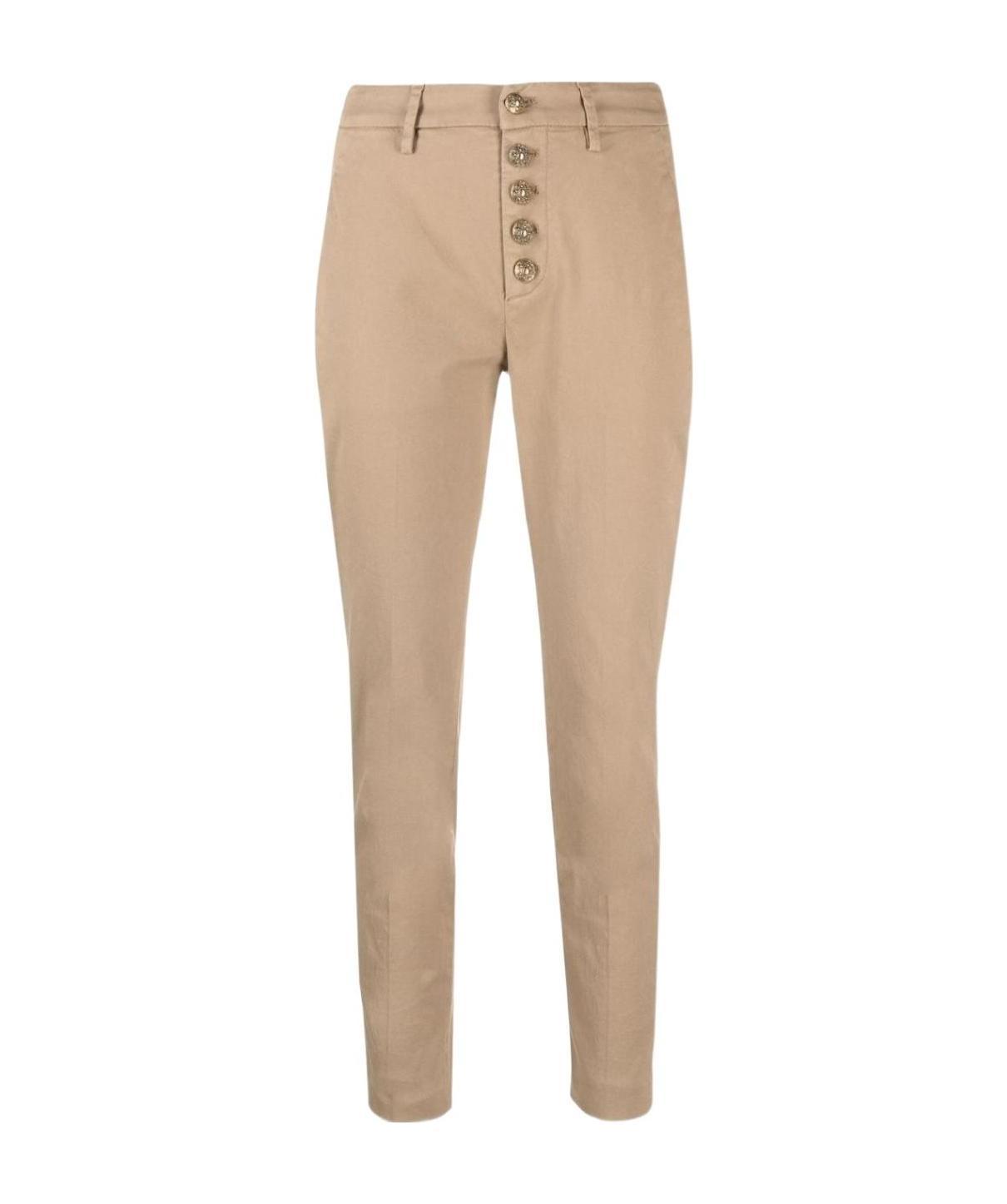 Dondup Straight-leg Cropped Trousers In Nude