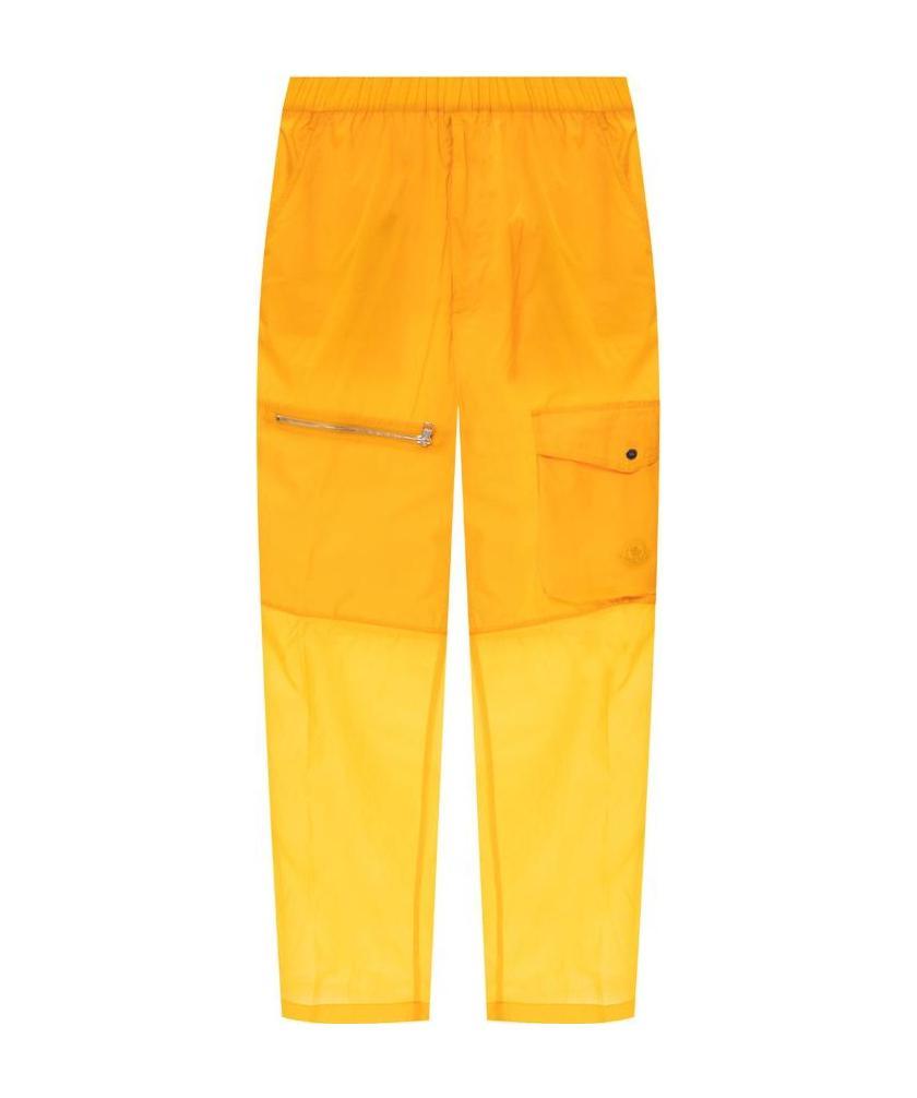 Moncler Zip-detail Wide Cargo Trousers In Yellow