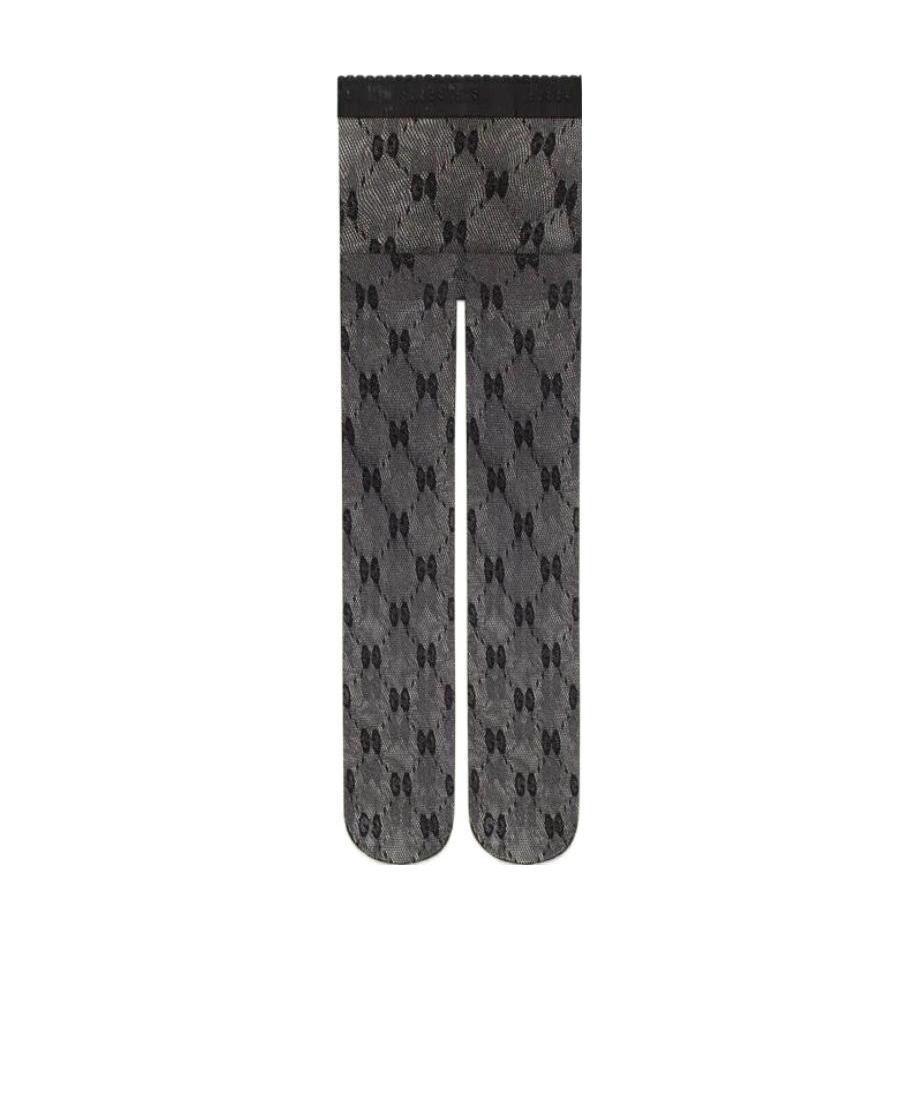 Gucci Gg Motif Open-knit Tights In Black