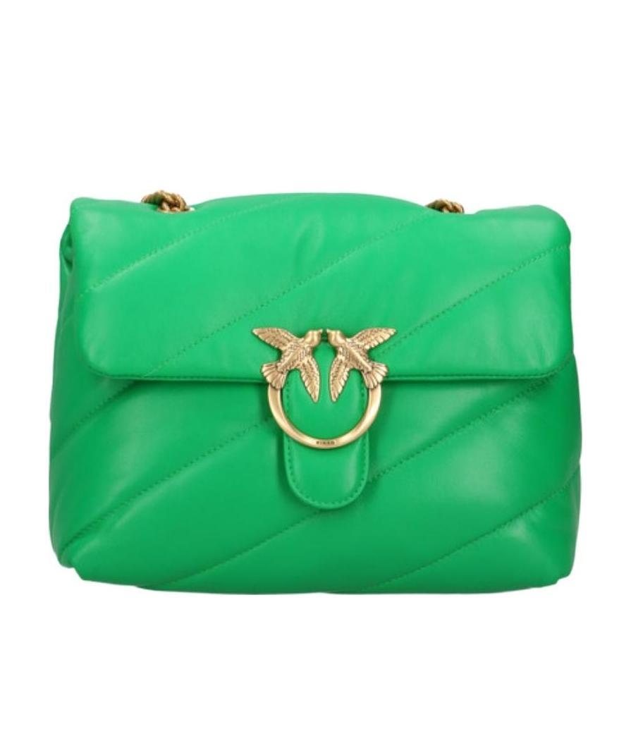 Pinko Chain Shoulder Bag In Green