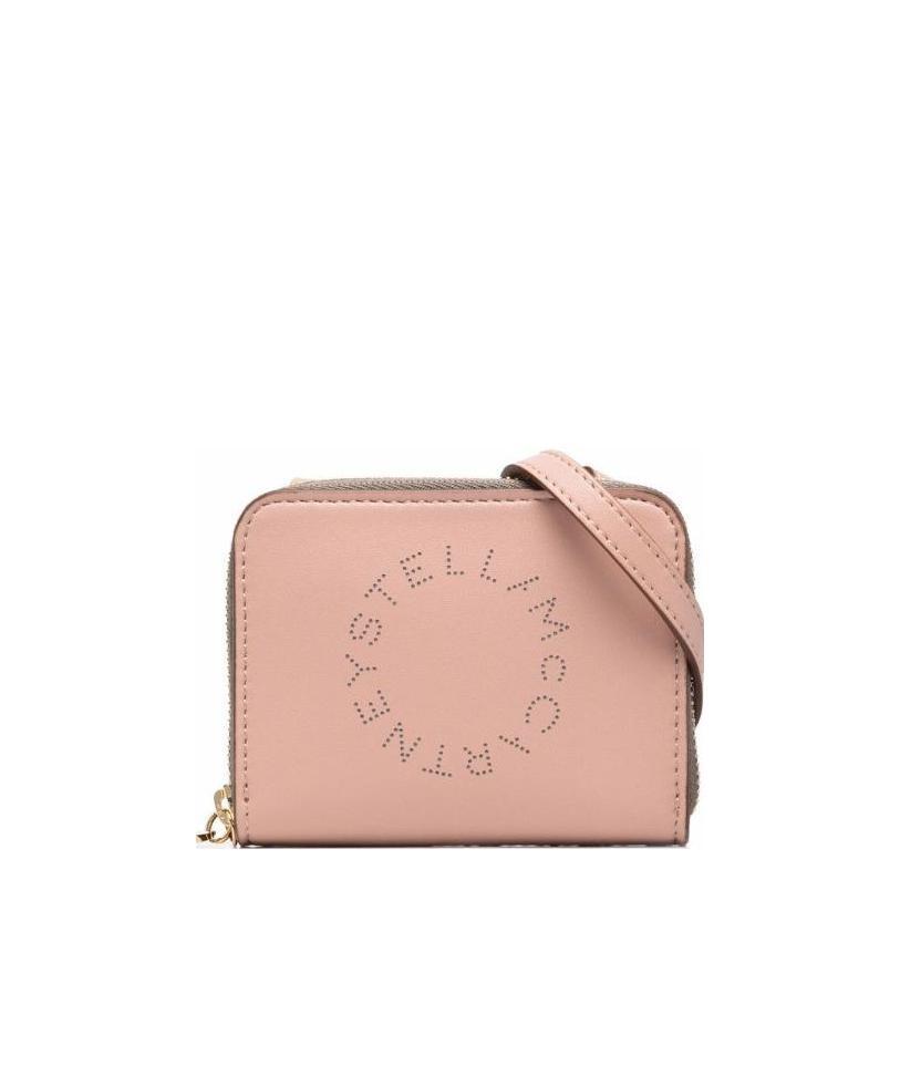 Stella Mccartney Stella Logo Strap-detail Cardholder In Gray