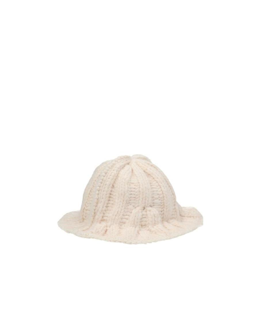 Mm6 Maison Margiela Ribbed Knit Bucket Hat In Nude