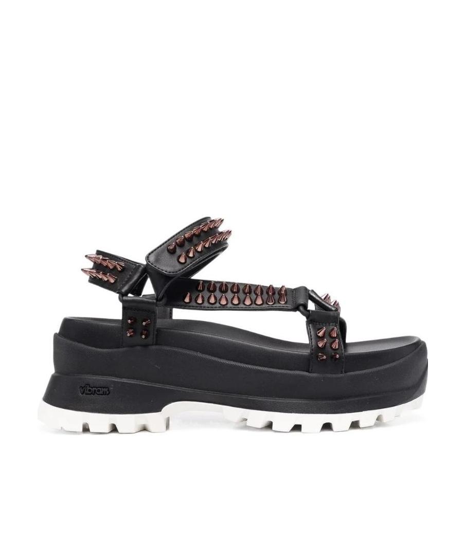 Stella Mccartney Black Riveted Thick-soled Sandals In Black
