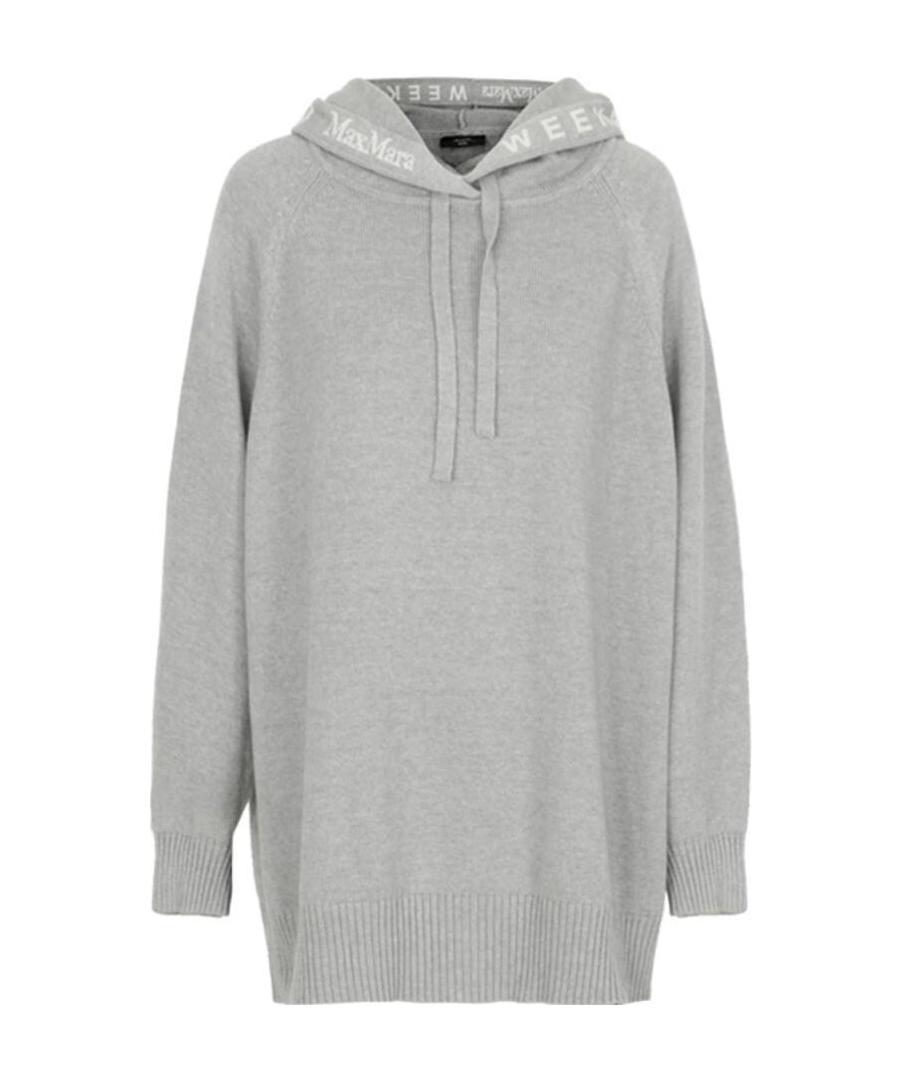 Weekend Max Mara Maxmara Weekend Spring / Summer 19 New Ladies' Hoodie Loose Letter Hoodie Zina In Gray