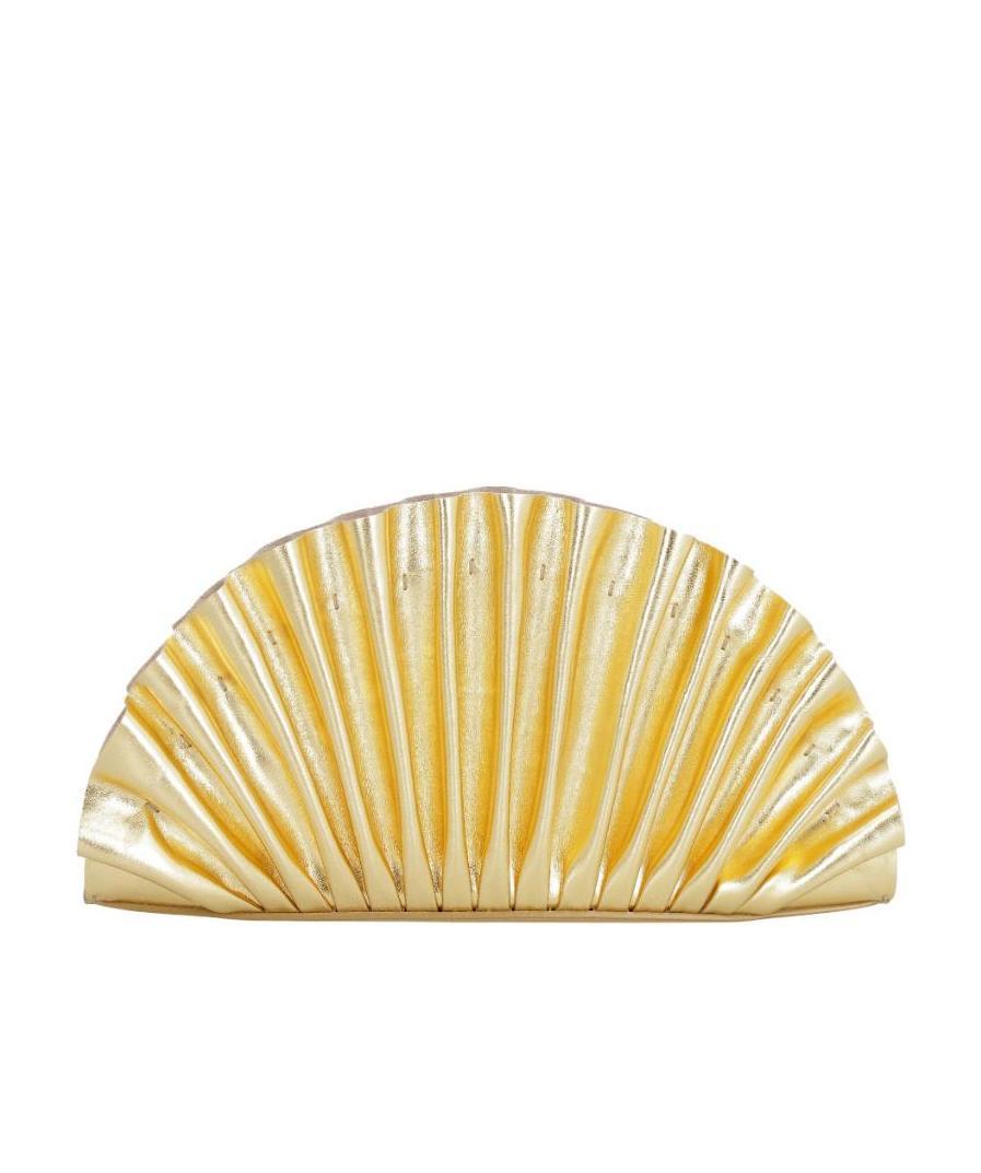 Cult Gaia Nala Mini Clutch With Pleated Detailing In Gold