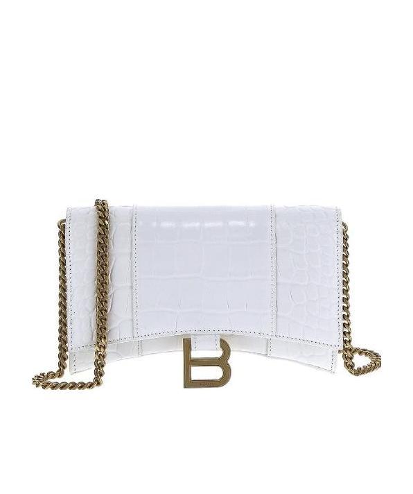 Balenciaga Hourglass Wallet-on-chain In White