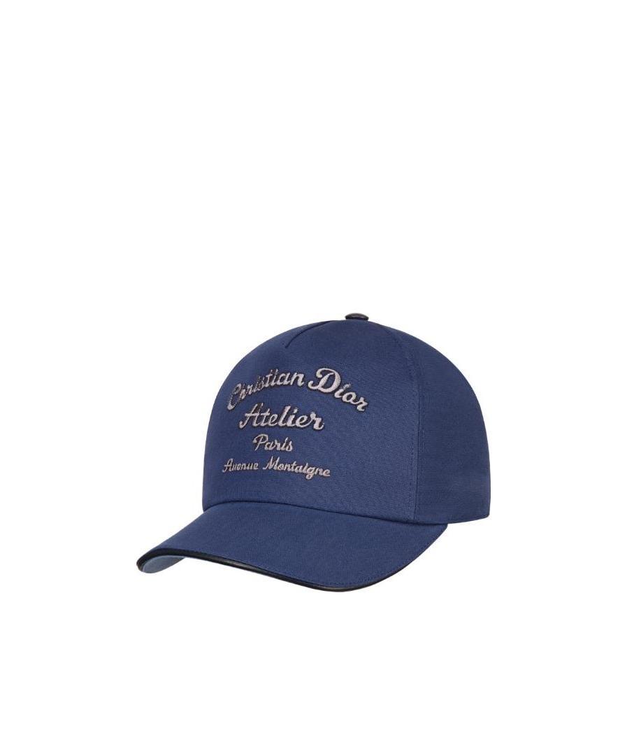 Dior Logo Baseball Hat In Blue