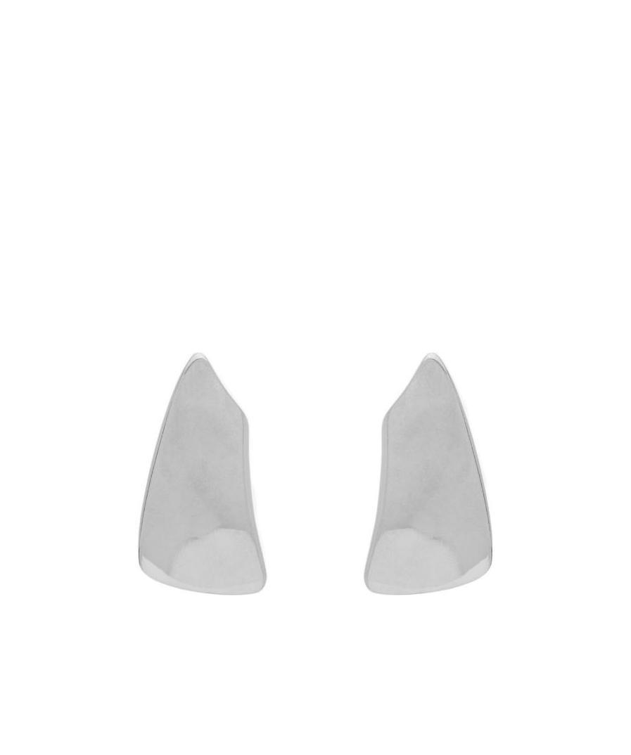 Saint Laurent Comet Triangle Earrings In Gray