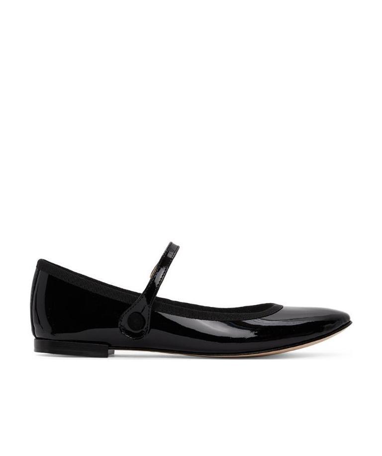 Repetto Logo Lacquered Leather Mary Jane Shoes In Black