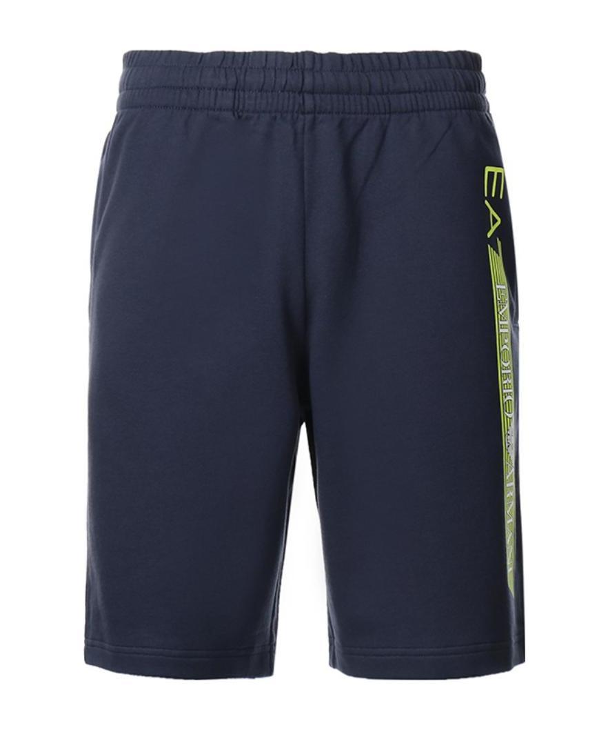 Ea7 Logo Printed Shorts In Black