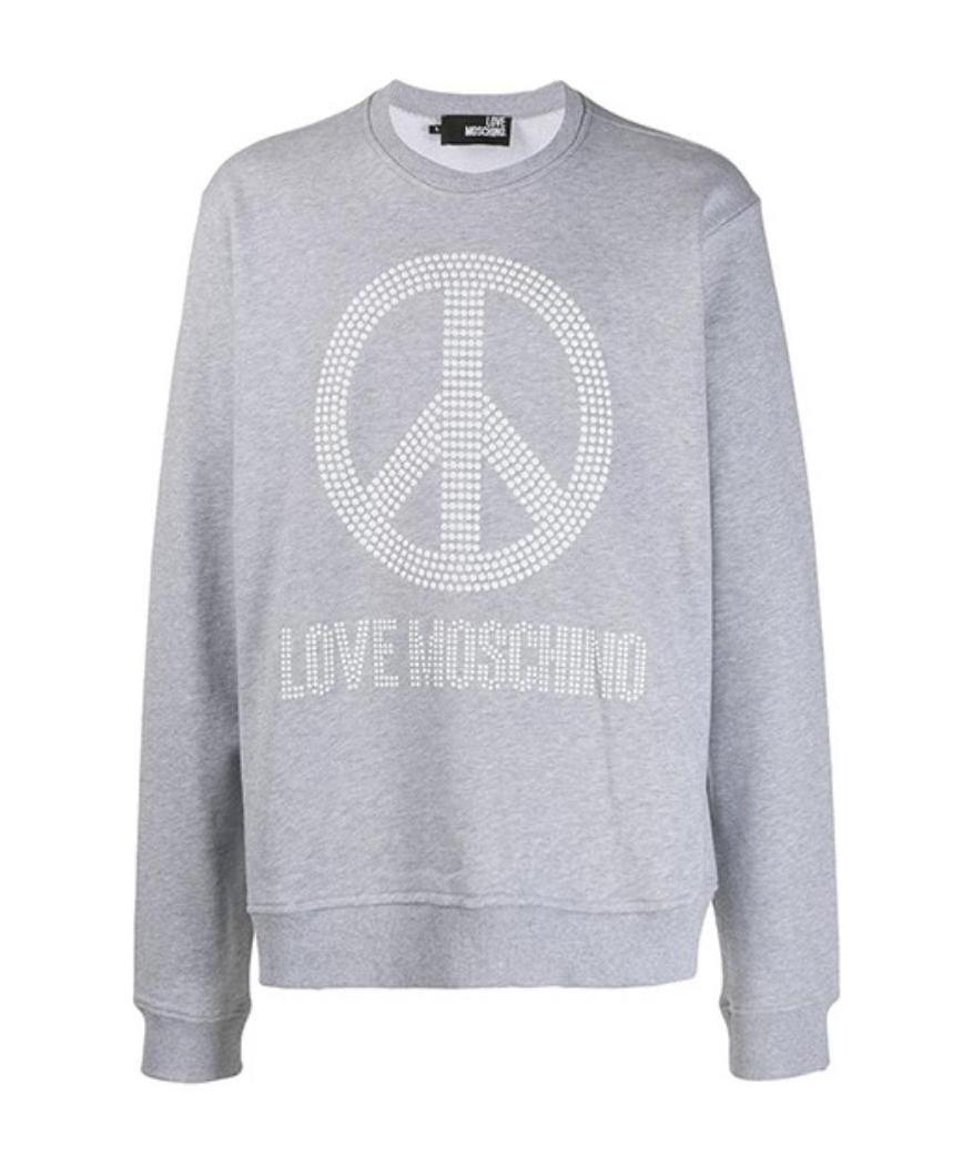 Moschino Logo Rivet Sweater In Gray