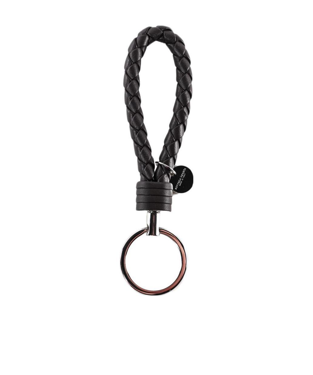 Bottega Veneta Intrecciato Weaves Key Ring In Black