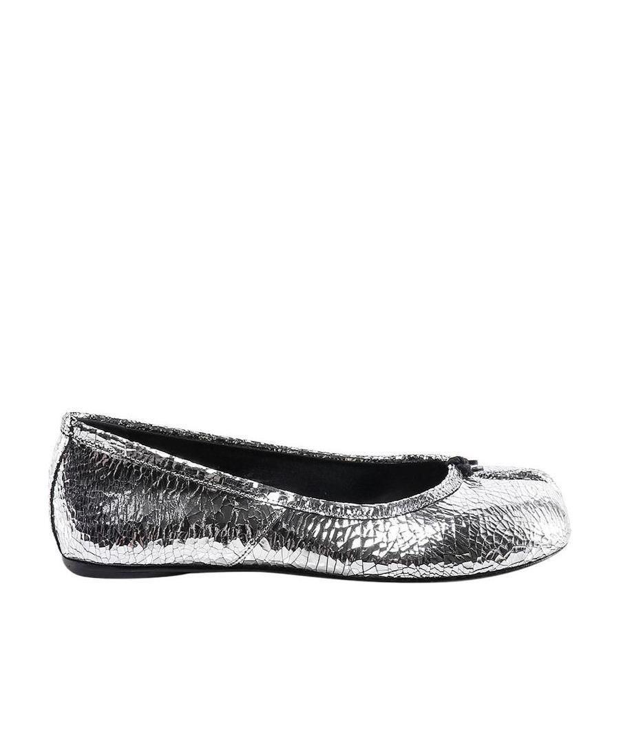 Maison Margiela Metallic Calf Leather Ballerinas With Elegant Design And Comfortable Fit In Black