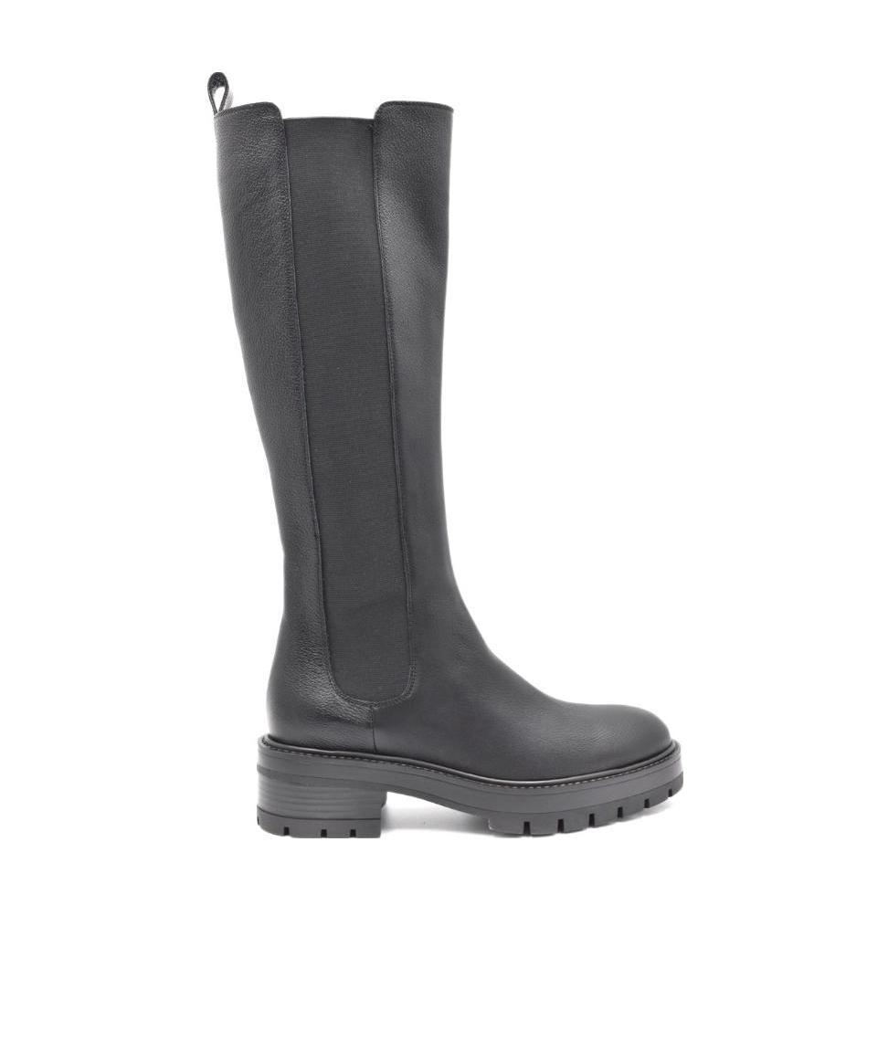Shop Aquazzura Mid-calf Leather Boots In Black