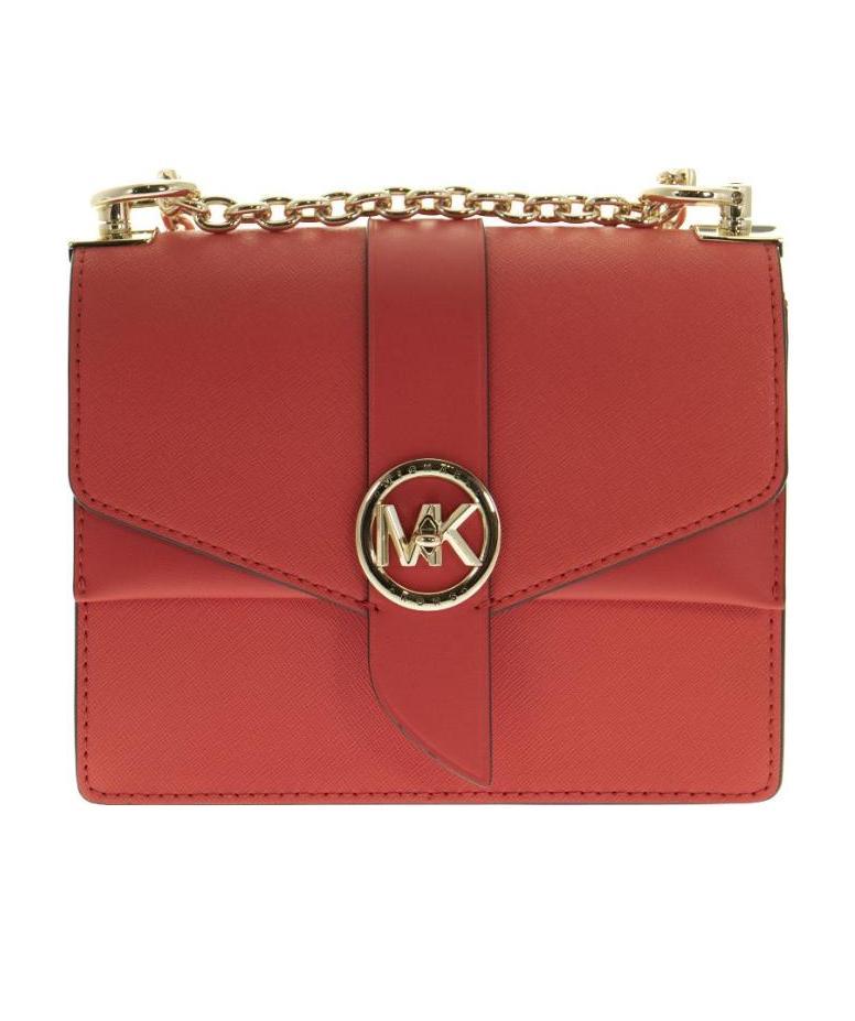 Shop Michael Kors Logo Flip Satchel In Brown