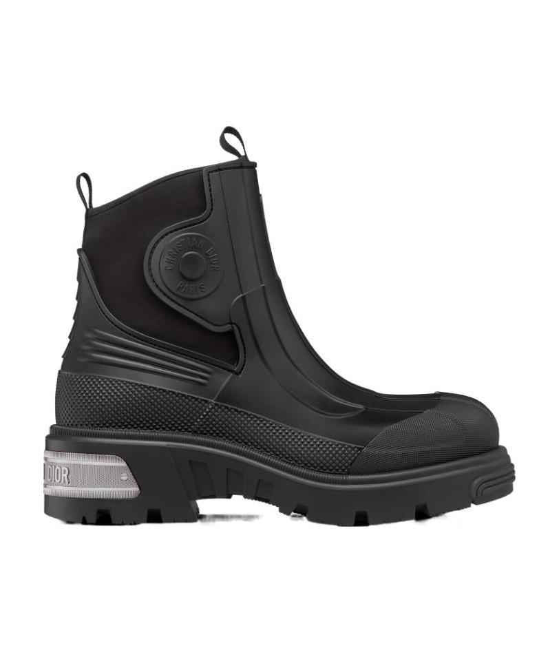 Dior Logo Short Boots In Black