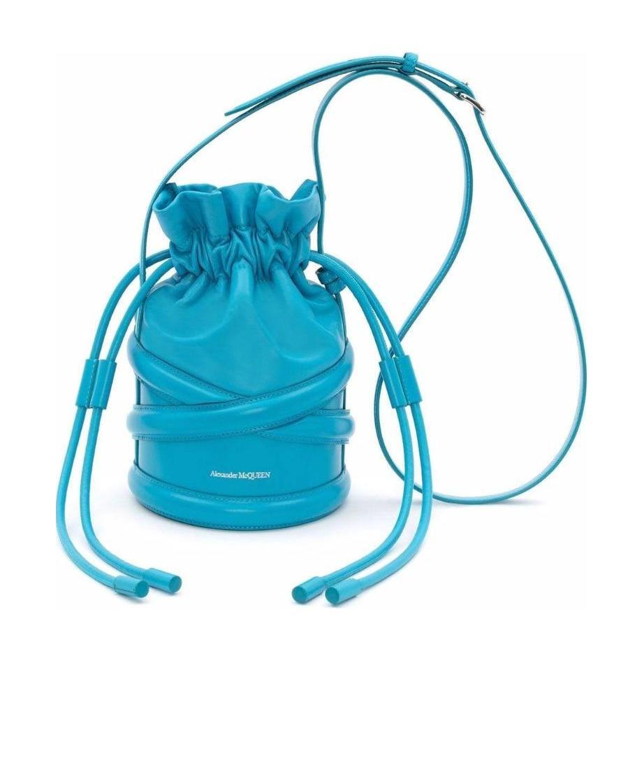 Alexander Mcqueen Soft-curve Bucket Bag In Blue