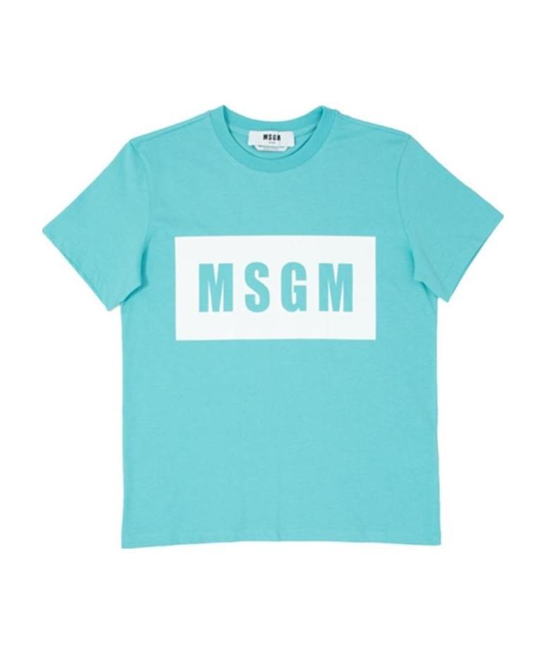 Msgm Round-necked Logo T-shirt In Blue