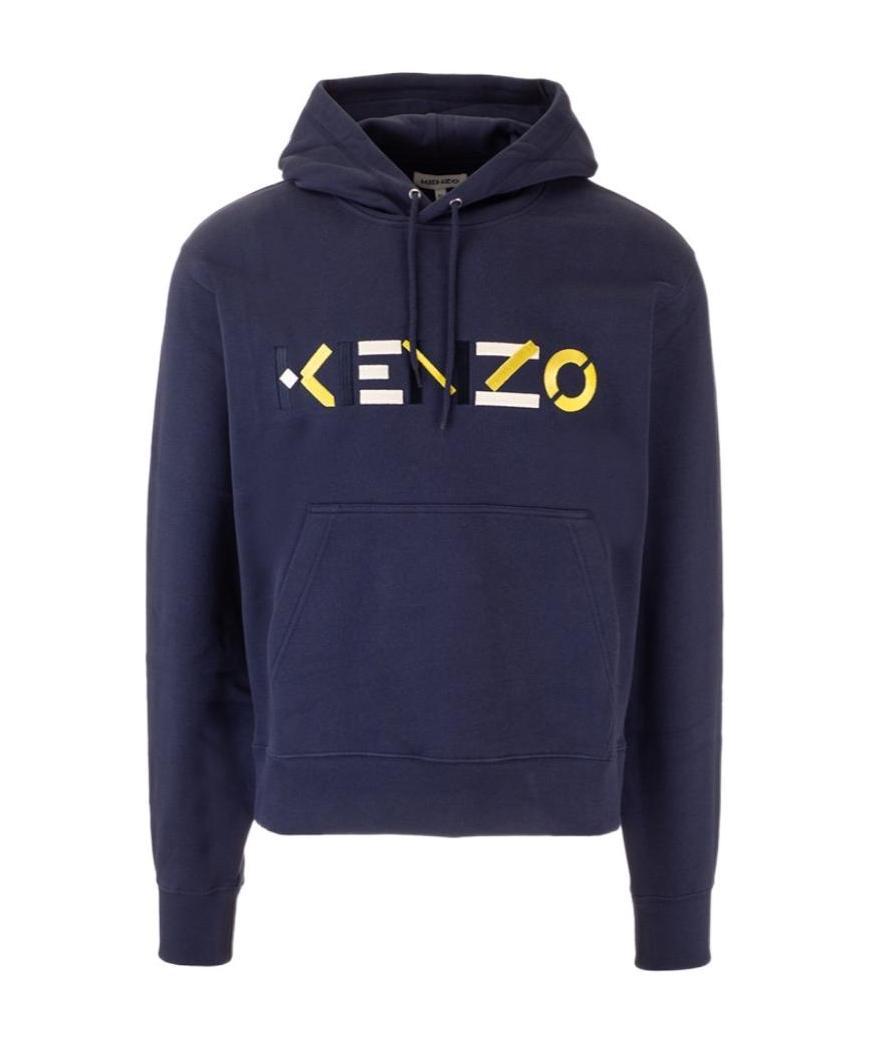 Kenzo Embroidered Logo Hoodie In Black