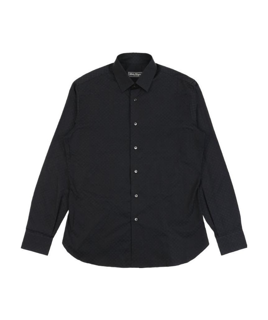 Ferragamo Long-sleeved Shirt In Black